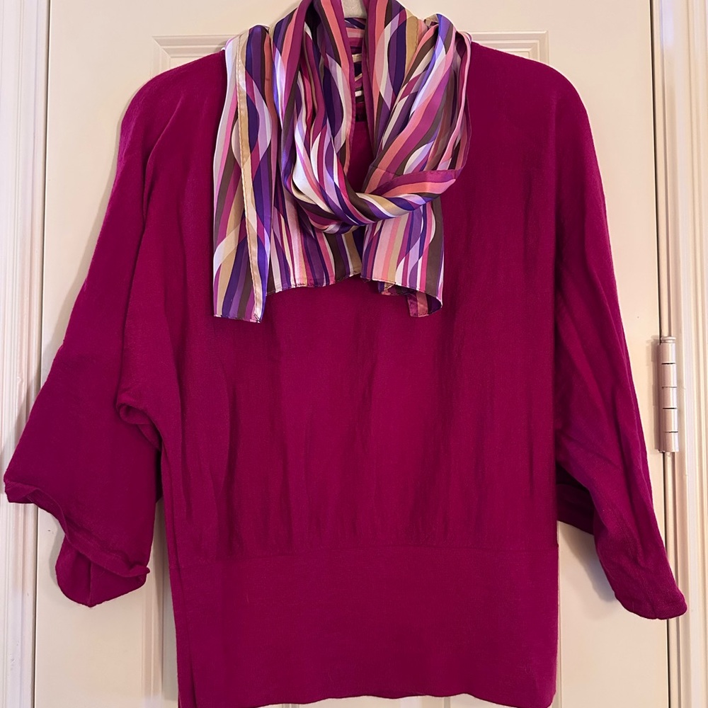 Talbots Dark Raspberry Wool Sweater - image 3